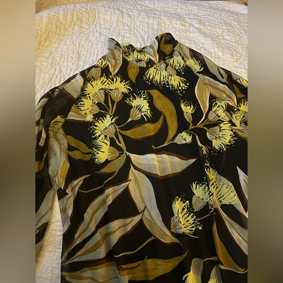 Anthropologie Long-Sleeve Mock-Neck Printed Slim Midi Dress - Picture 4 of 9